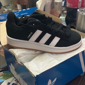 Adidas Campus Black with White Stripes